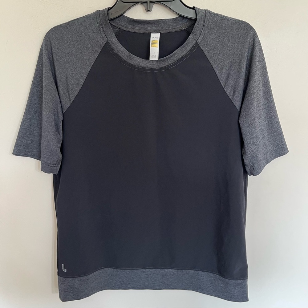Men’s‎ Lole Athletic Top Shirt Black & Gray Raglan Sleeves Size Small